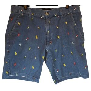 Raw Yarn Industries Mens 36 Shorts Blue Stretch Twill Popsicle‎ Summer Fun Color